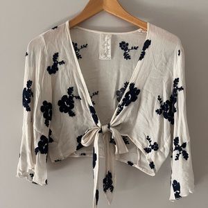 Sadie & Sage Cropped Wrap Top